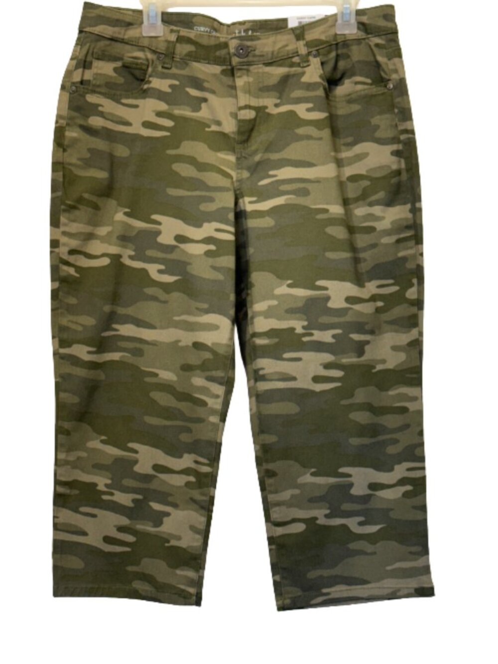 Women’s Green Camo Jeans Capri Size 14P